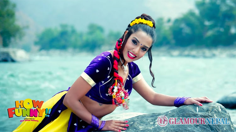 Actress Priyanka Karki | How Funny Song You Tube Video Screen Shot Image