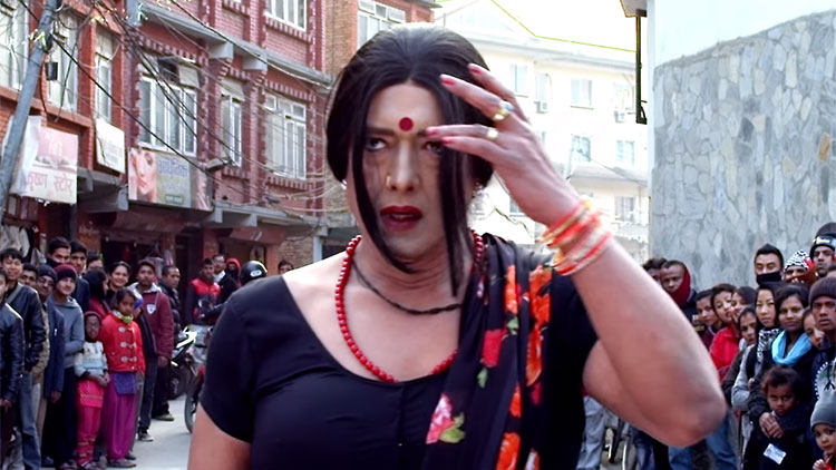 Nepali Movie SHAKUNATALA - Actor Rajesh Hamal in Woman Looks