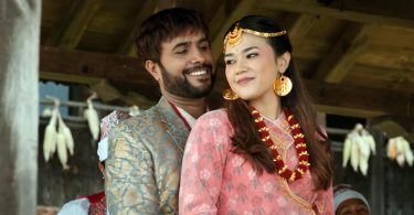 Samriddhi Aryal and Bijay Baral in 'Nyauli Banaima' song from Nepali movie 'Baristha Balaram' releasing on October 23, 2025.