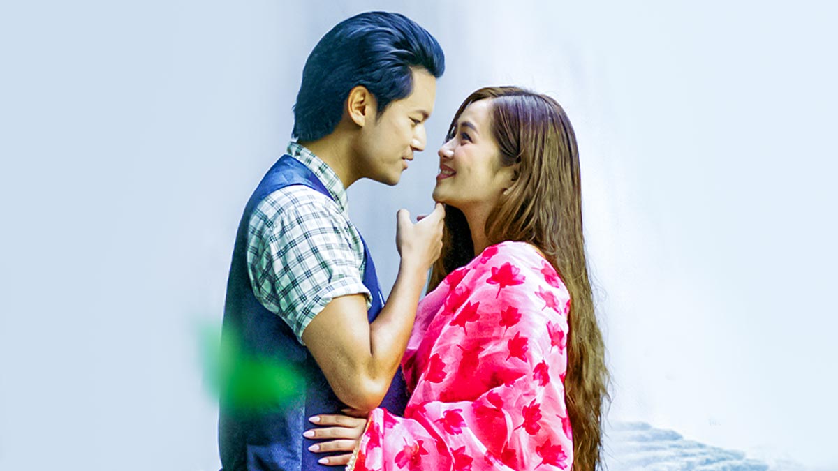 Dhiraj Magar and Miruna Magar in Timi Lai Ke Thaha Sanu song from Maijharo movie.