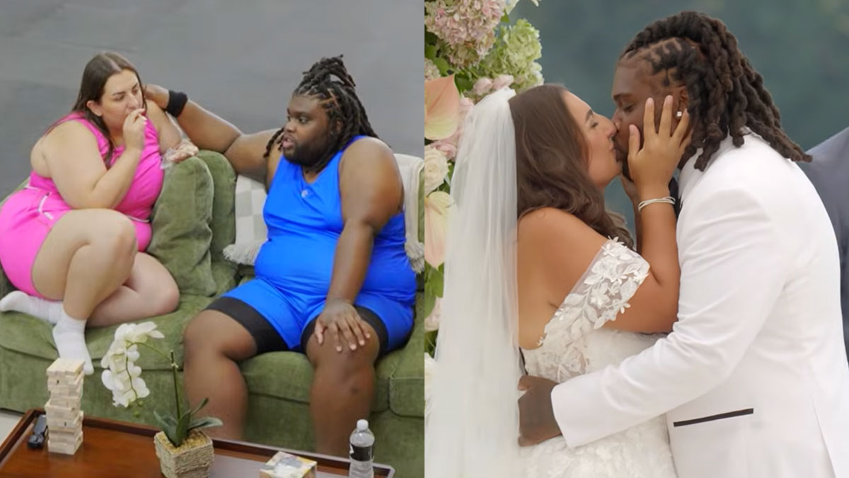 Before-and-after images of Sara Mosby and Tre Fontana during MrBeast's 163-day weight-loss challenge ahead of their wedding.